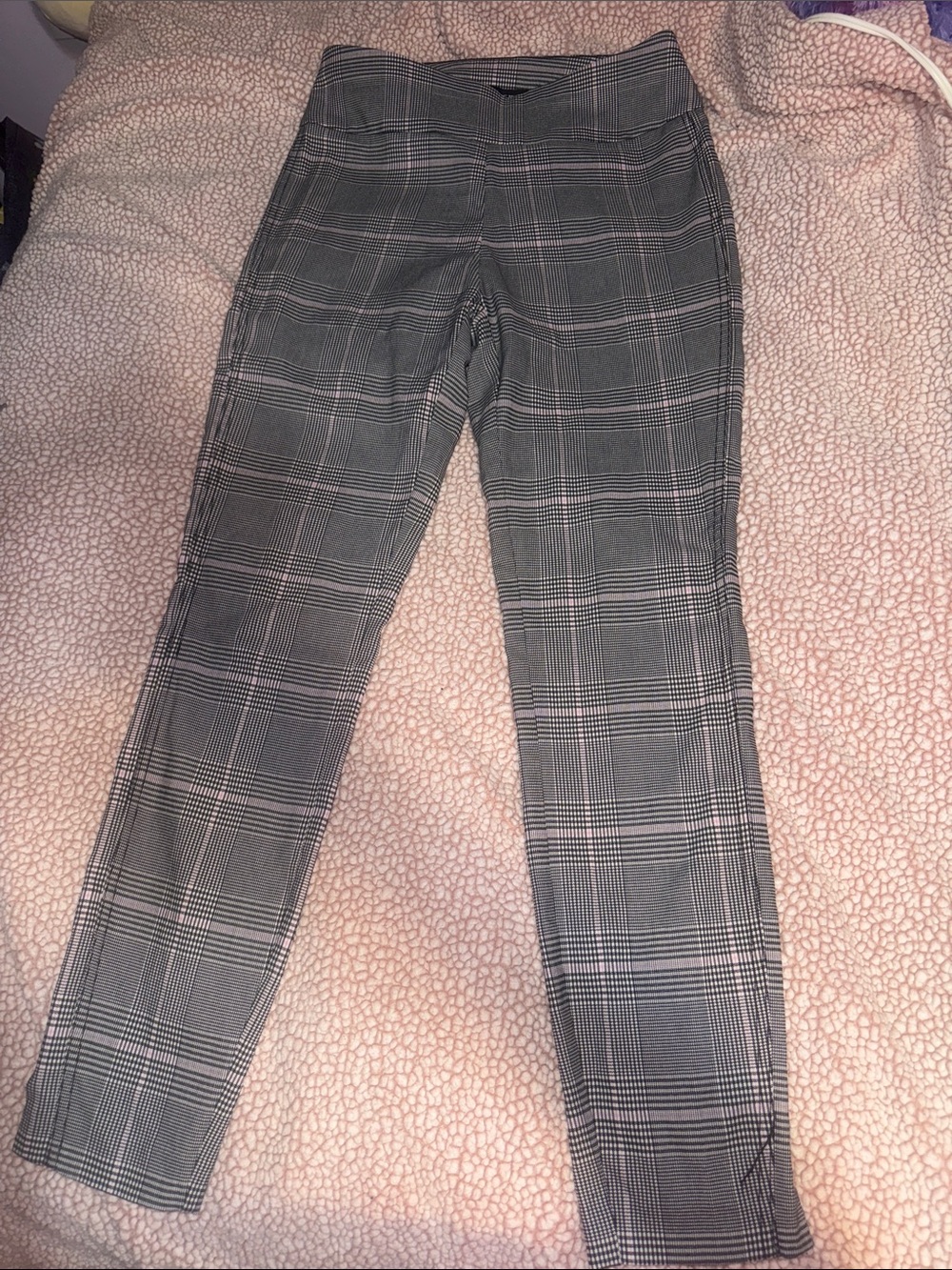 Pink black and white blouse pants (size small)